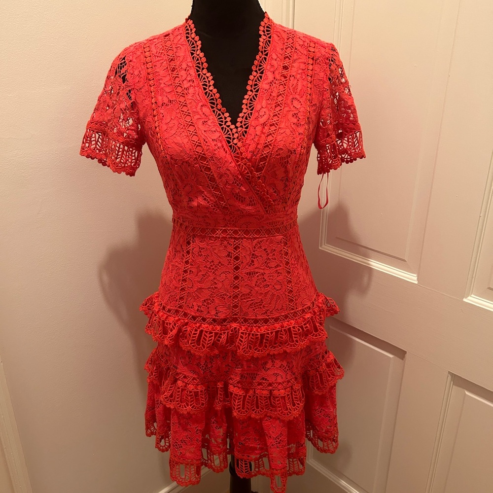 French Connection Red Lace mini dress
